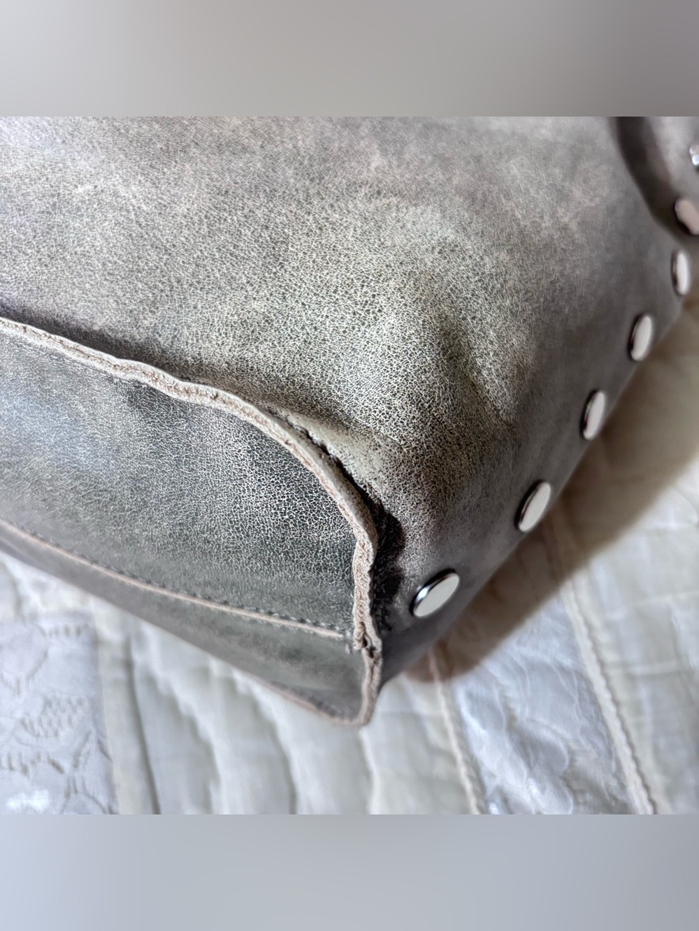 Hammitt | Leather Oliver Tote Bag Purse | Pewter with Silver Hardware - Picture 10 of 16